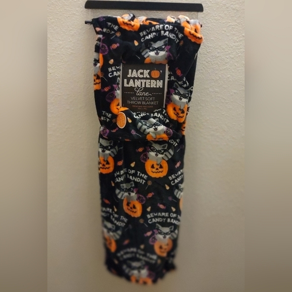 HALLOWEEN Raccoon Throw Blanket TREAT BAG included